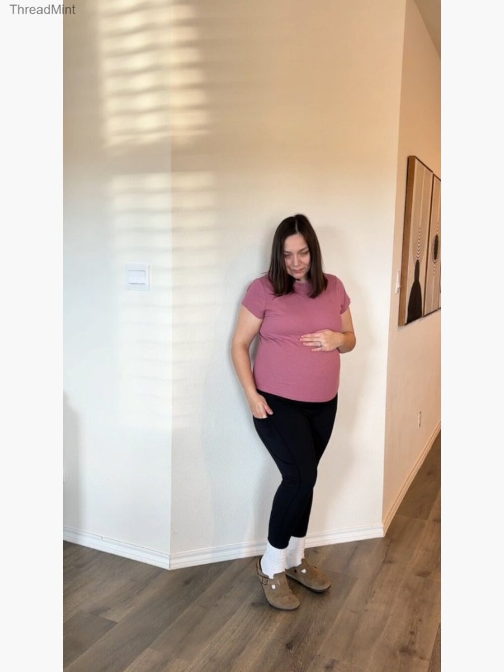 Maternity Workout Leggings Over The Belly Yoga Pants with Pockets Activewear - Picture 7 of 7